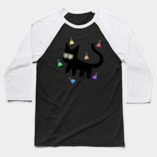 Scientist Cat Baseball T-Shirt